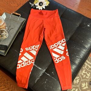 Adidas women’s medium leggings - orange red